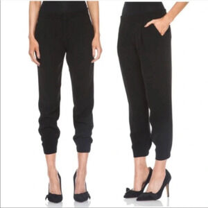 Vince Zipper Hem Pants Jogger Pleated Front Pockets Black High Rise Size 2